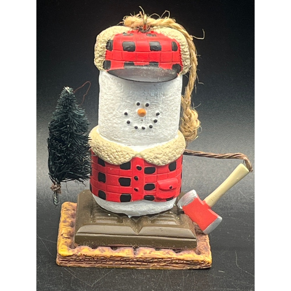 Midwest CBK The Original Smores Lumberjack Snowman Ornament Buffalo Plaid Axe